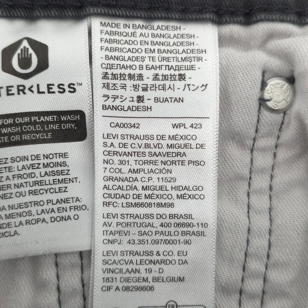 Levis 513 Mens Slim Straight Jeans 30x32 Gray 08513-0947 Stretch Denim